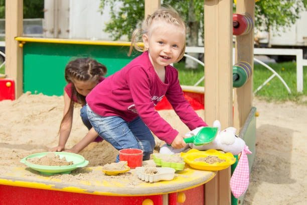 Child playing outdoors.